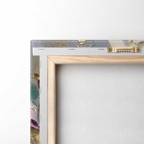 Painting of flowers on a grey surface Painting of flowers on a grey surface