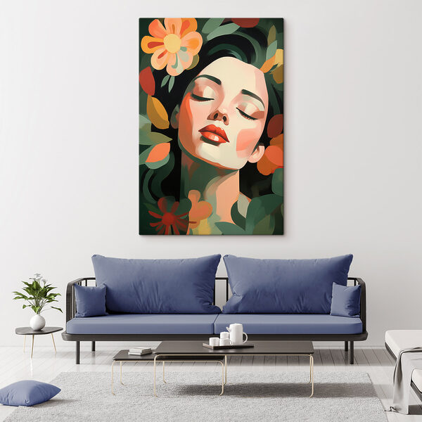 Tablouri O frumusețe senină în mijlocul culorilor florale (SKU: s48959) Tablouri Tablouri O frumusețe senină în mijlocul culorilor florale (SKU: s48959)