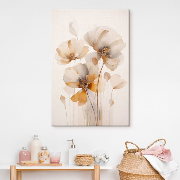 Tablouri Tablou cu flori pe fundal alb (SKU: s48955) Tablouri Tablouri Tablou cu flori pe fundal alb (SKU: s48955)