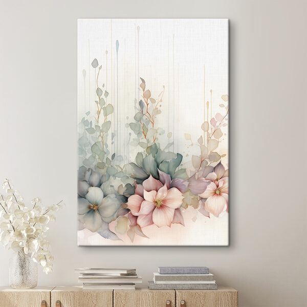 Tablouri Pictură cu flori și frunze (SKU: s48921) Tablouri Tablouri Pictură cu flori și frunze (SKU: s48921)