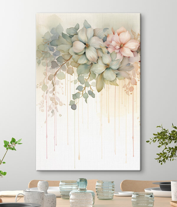Tablouri Tablou cu flori pe fundal alb (SKU: s48920) Tablouri Tablouri Tablou cu flori pe fundal alb (SKU: s48920)