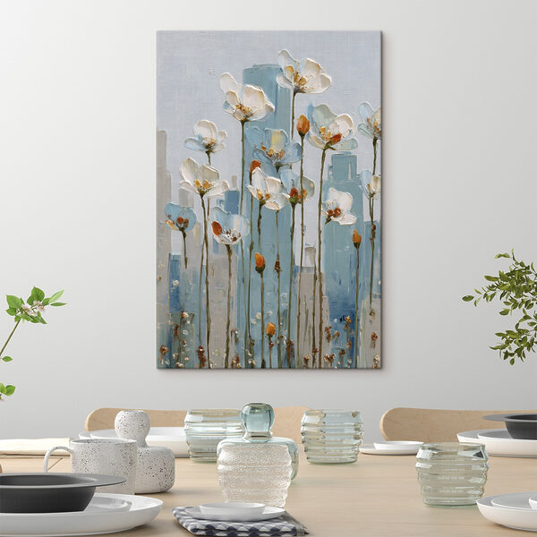 Tablouri Pictură cu flori pe un perete (SKU: s48785) Tablouri Tablouri Pictură cu flori pe un perete (SKU: s48785)