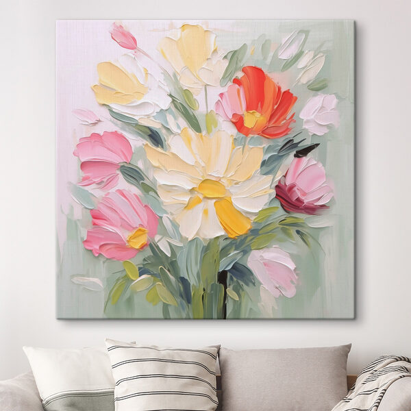 Tablouri Pictură cu flori pe o suprafață albă (SKU: s48316) Tablouri Tablouri Pictură cu flori pe o suprafață albă (SKU: s48316)
