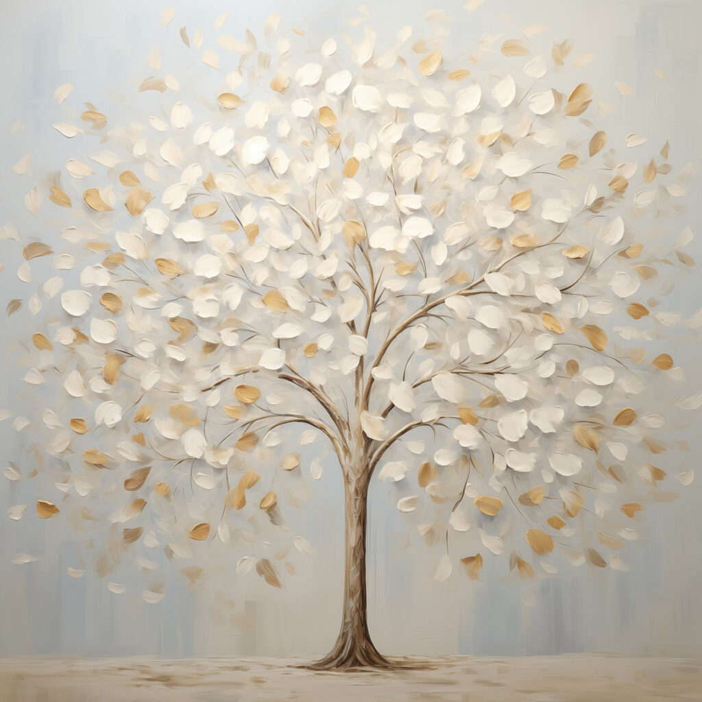 Painting of a tree with leaves