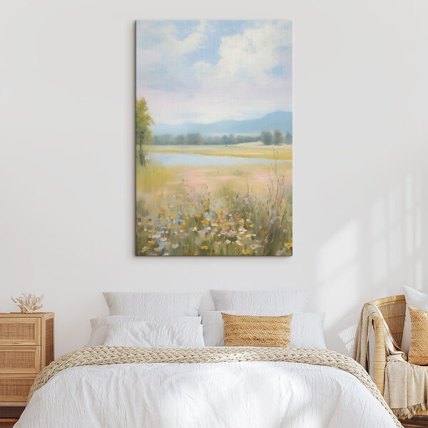 Tablouri Câmp cu flori și copaci (SKU: s48419) Tablouri Tablouri Câmp cu flori și copaci (SKU: s48419)