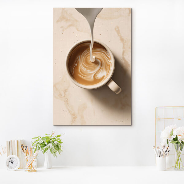 Tablouri O ceașcă de cafea în care se toarnă lapte (SKU: s48439) Tablouri Tablouri O ceașcă de cafea în care se toarnă lapte (SKU: s48439)