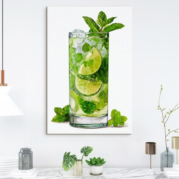 Glass with a drink and limes