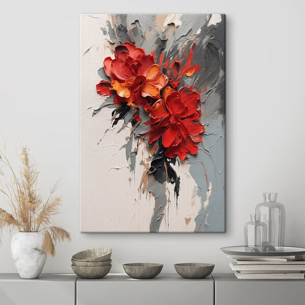 Tablouri Pictură cu flori pe o suprafață albă (SKU: s48365) Tablouri Tablouri Pictură cu flori pe o suprafață albă (SKU: s48365)