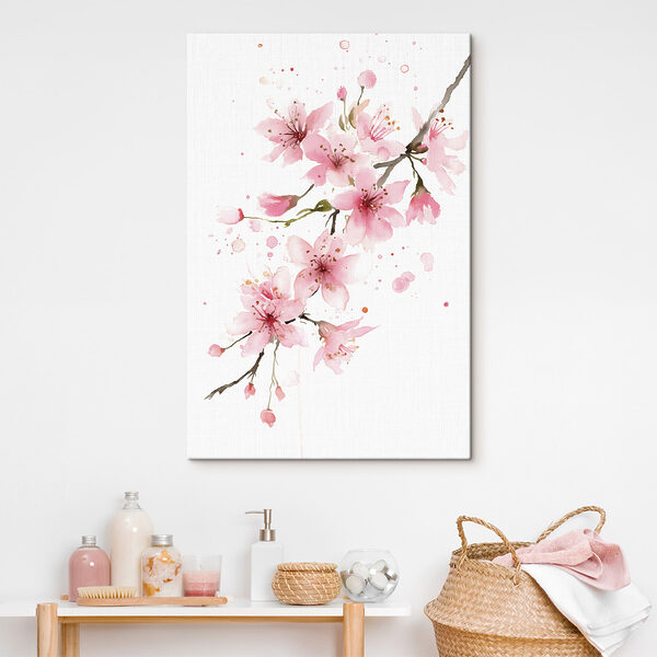 Tablouri Acuarelă cu flori roz (SKU: s48522) Tablouri Tablouri Acuarelă cu flori roz (SKU: s48522)
