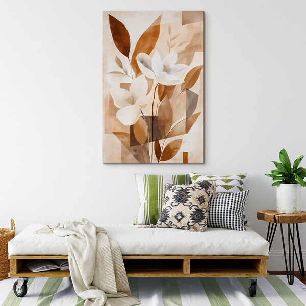 Tablouri Pictură cu flori și frunze (SKU: s48711) Tablouri Tablouri Pictură cu flori și frunze (SKU: s48711)