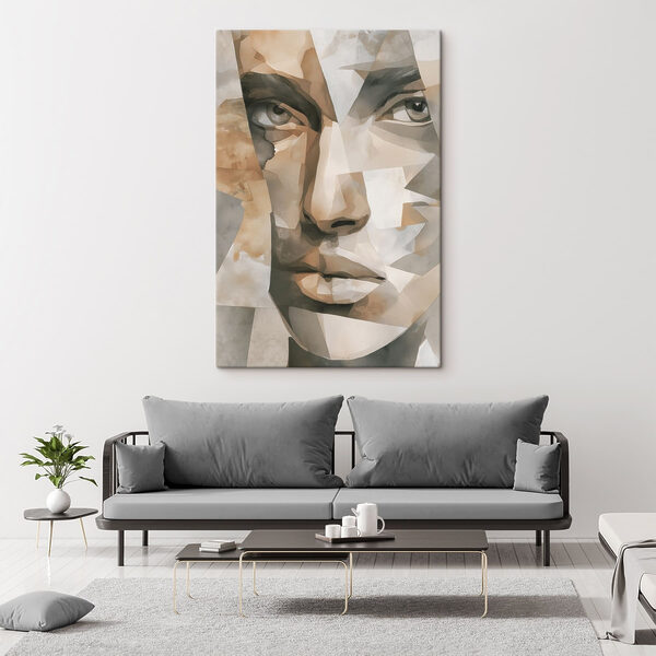 Abstract portrait with geometric shapes