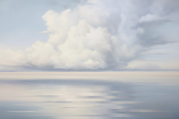 Large body of water with clouds in the sky Large body of water with clouds in the sky