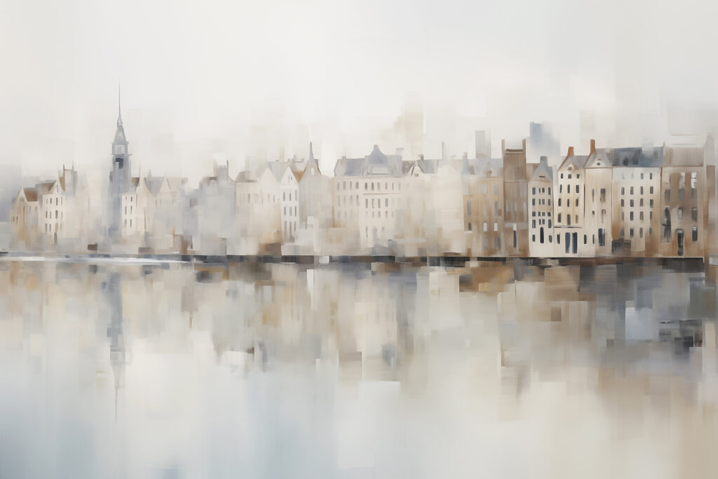 Watercolor of a city