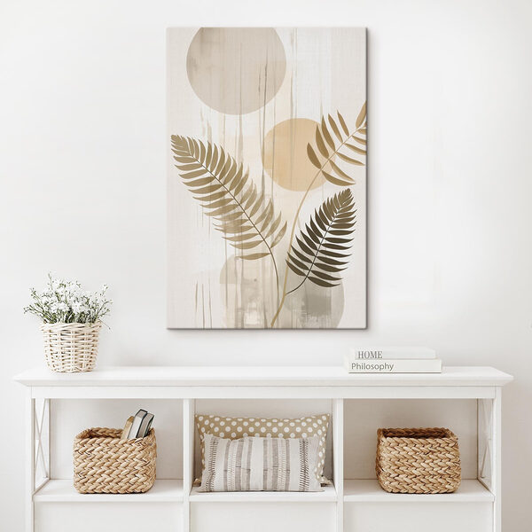 Tablouri Frunzișul delicat se îmbină cu forme abstracte suave (SKU: s48662) Tablouri Tablouri Frunzișul delicat se îmbină cu forme abstracte suave (SKU: s48662)