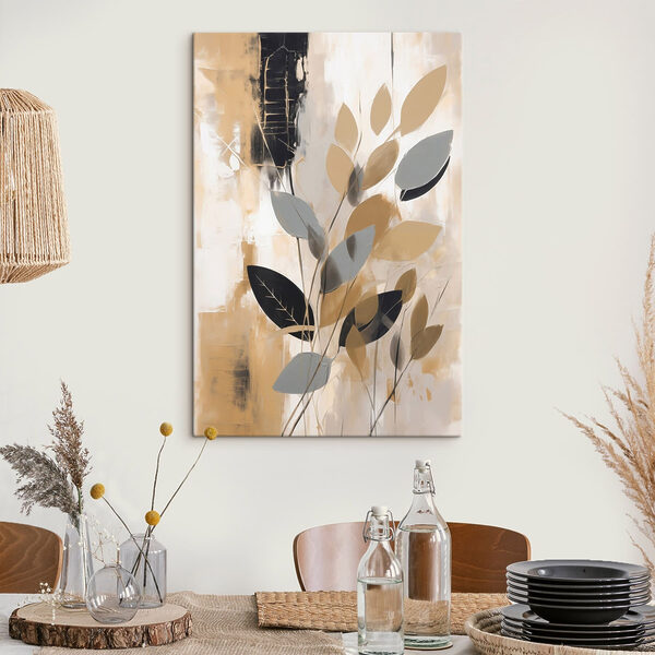 Tablouri Tablouri Pictură cu frunze pe un perete (SKU: s48609)