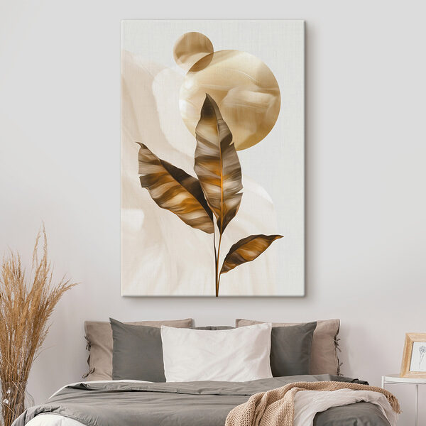Tablouri Tablouri Frunze elegante pe un fundal delicat (SKU: s48614)