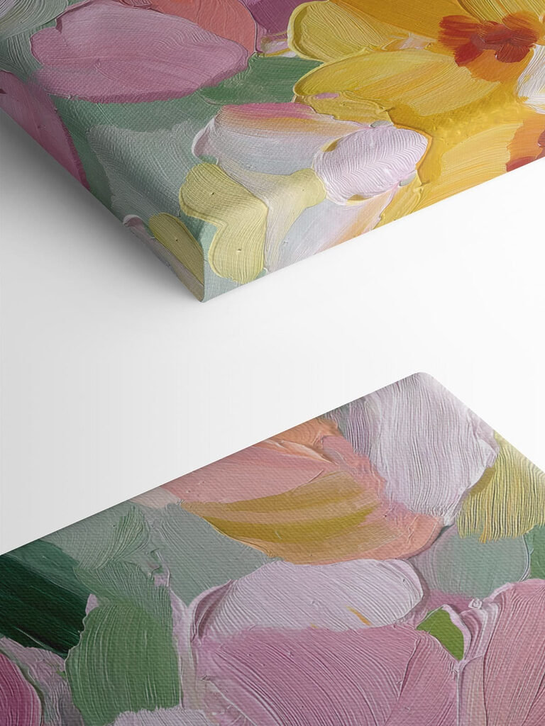 Bright blossoms in soft pastel hues