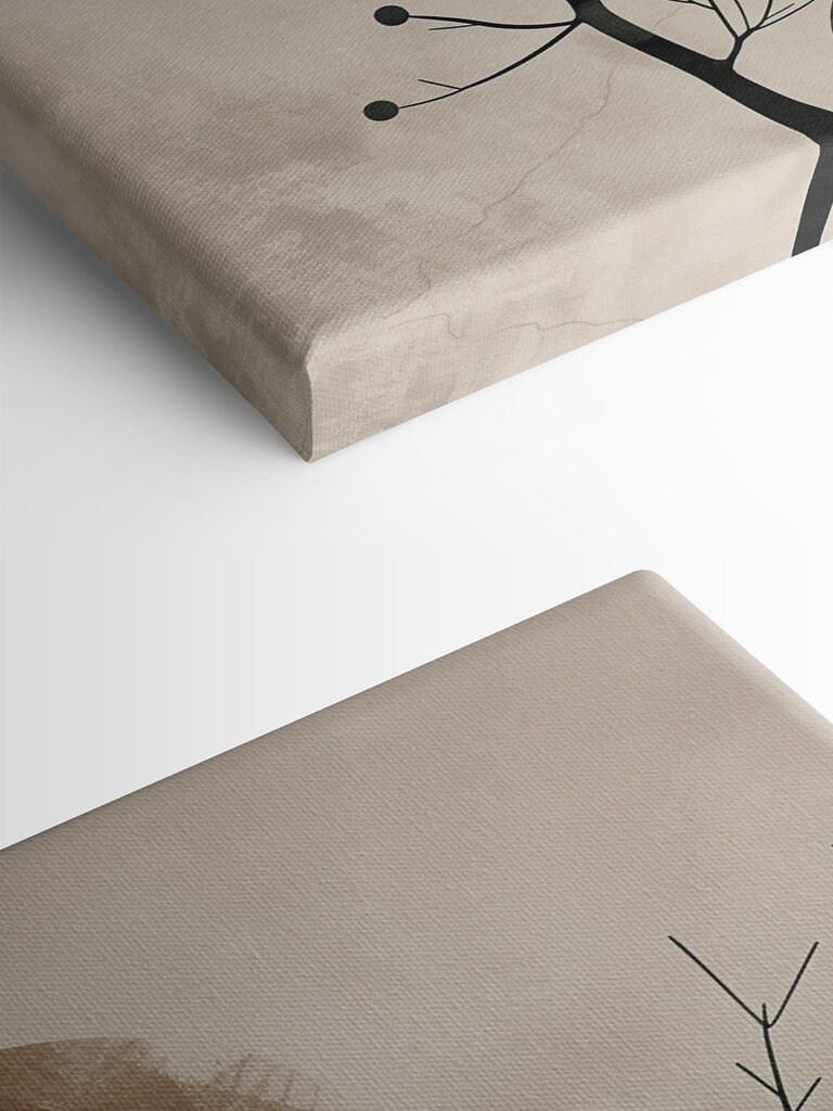 Tree and rock with a crack in the sun Tree and rock with a crack in the sun