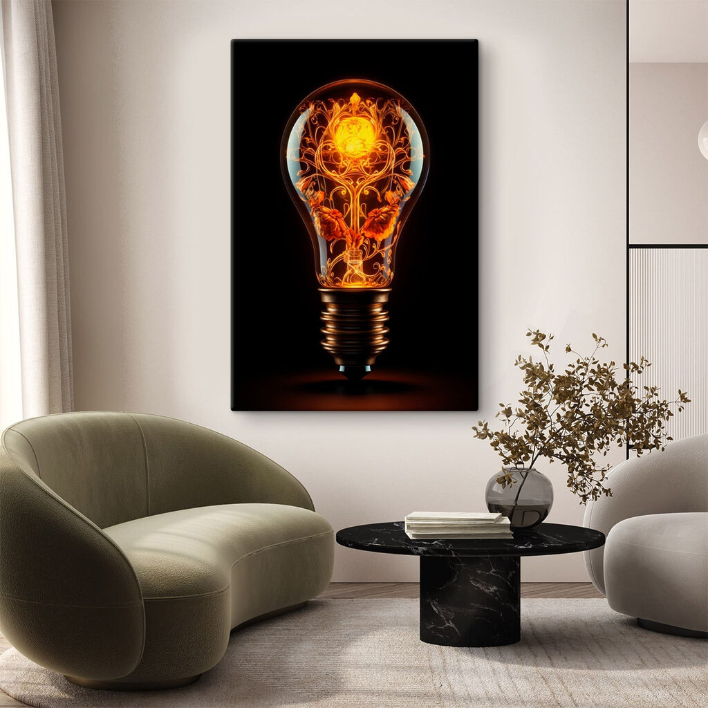 Light bulb with a floral design Light bulb with a floral design
