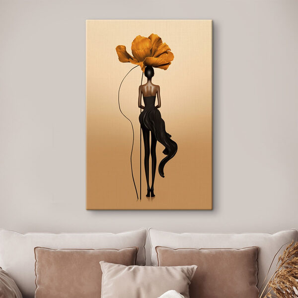 Tablouri Tablouri Statuia unei femei cu o floare pe cap (SKU: s48618)
