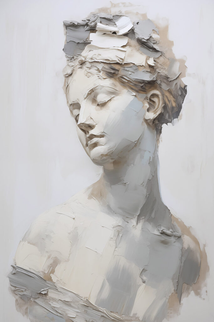 Plaster bust of a woman