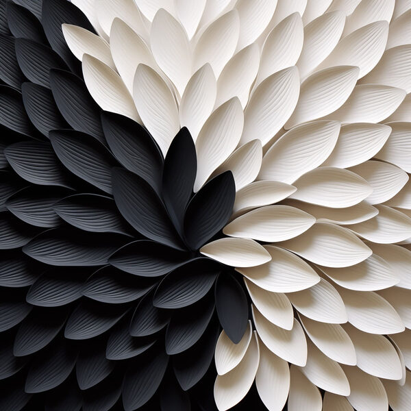 Black and white flower