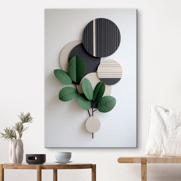 Tablouri Decorațiune de perete cu o plantă și frunze (SKU: s48603) Tablouri Tablouri Decorațiune de perete cu o plantă și frunze (SKU: s48603)