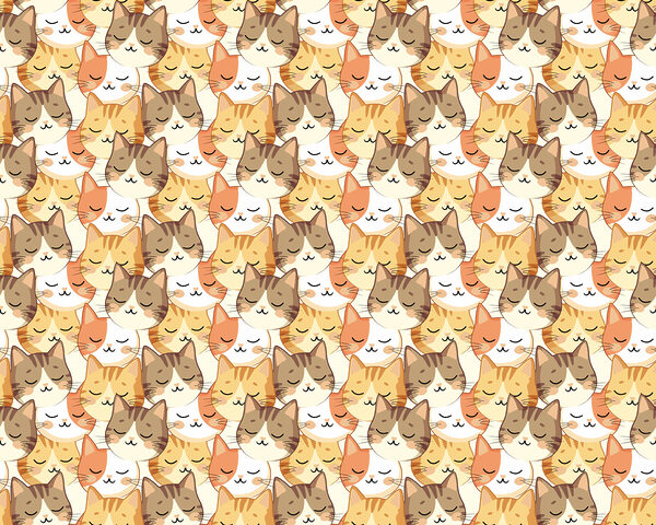 Group of cats in a row Group of cats in a row