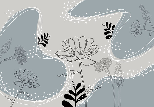 Drawing of flowers and leaves Drawing of flowers and leaves