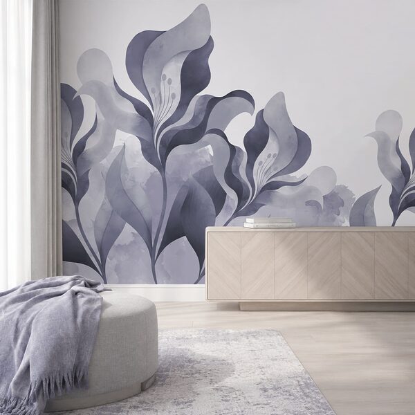 Un model floral abstract elegant, în nuanțe de gri Un model floral abstract elegant, în nuanțe de gri