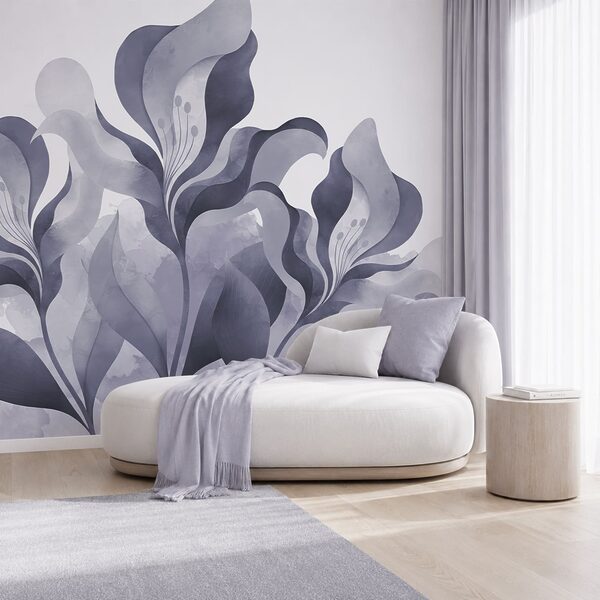 Un model floral abstract elegant, în nuanțe de gri Un model floral abstract elegant, în nuanțe de gri