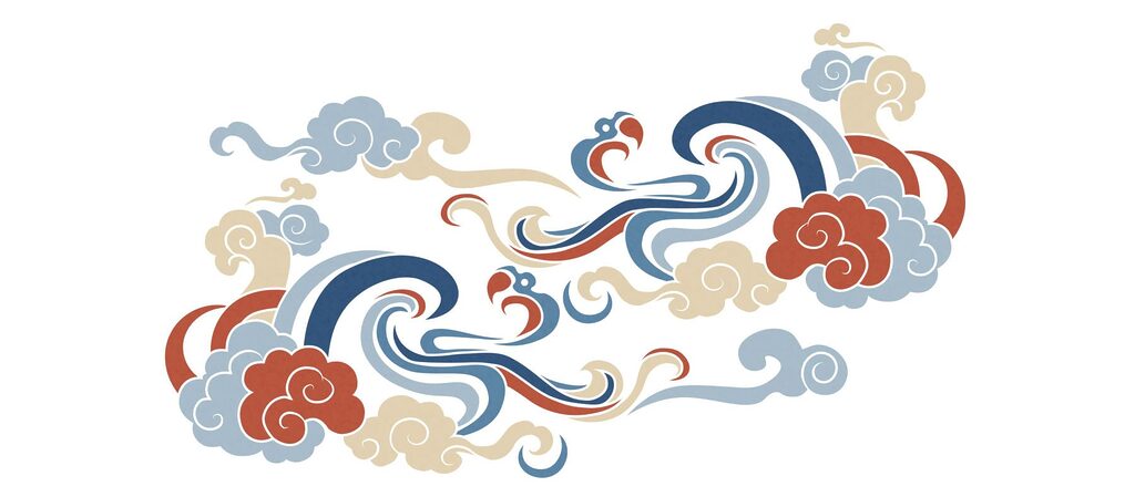Design of clouds and flowers