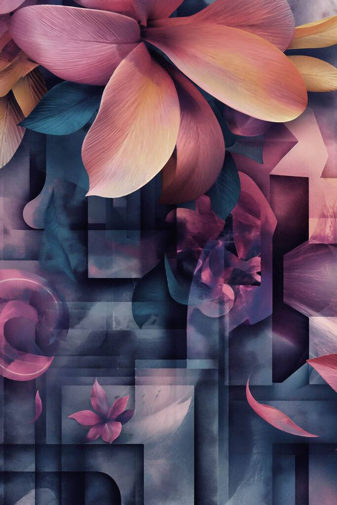 Colorful flower art with a variety of colors