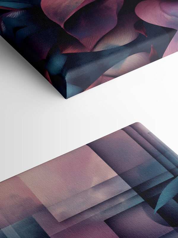 Vibrant blooms amidst abstract shapes Vibrant blooms amidst abstract shapes