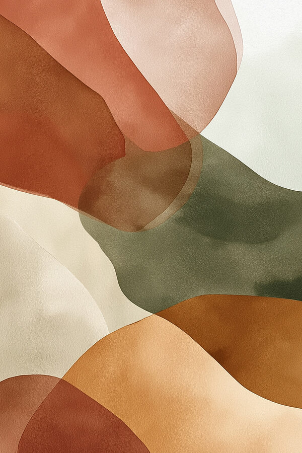 Flowing shapes in warm hues