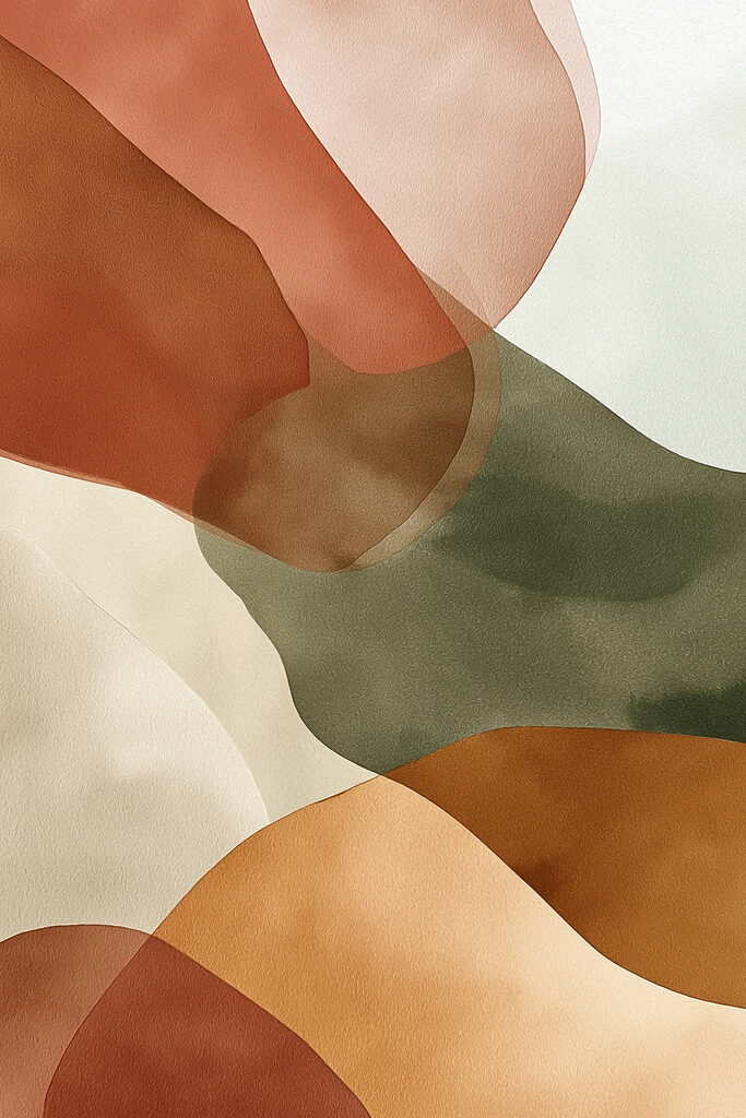 Flowing shapes in warm hues