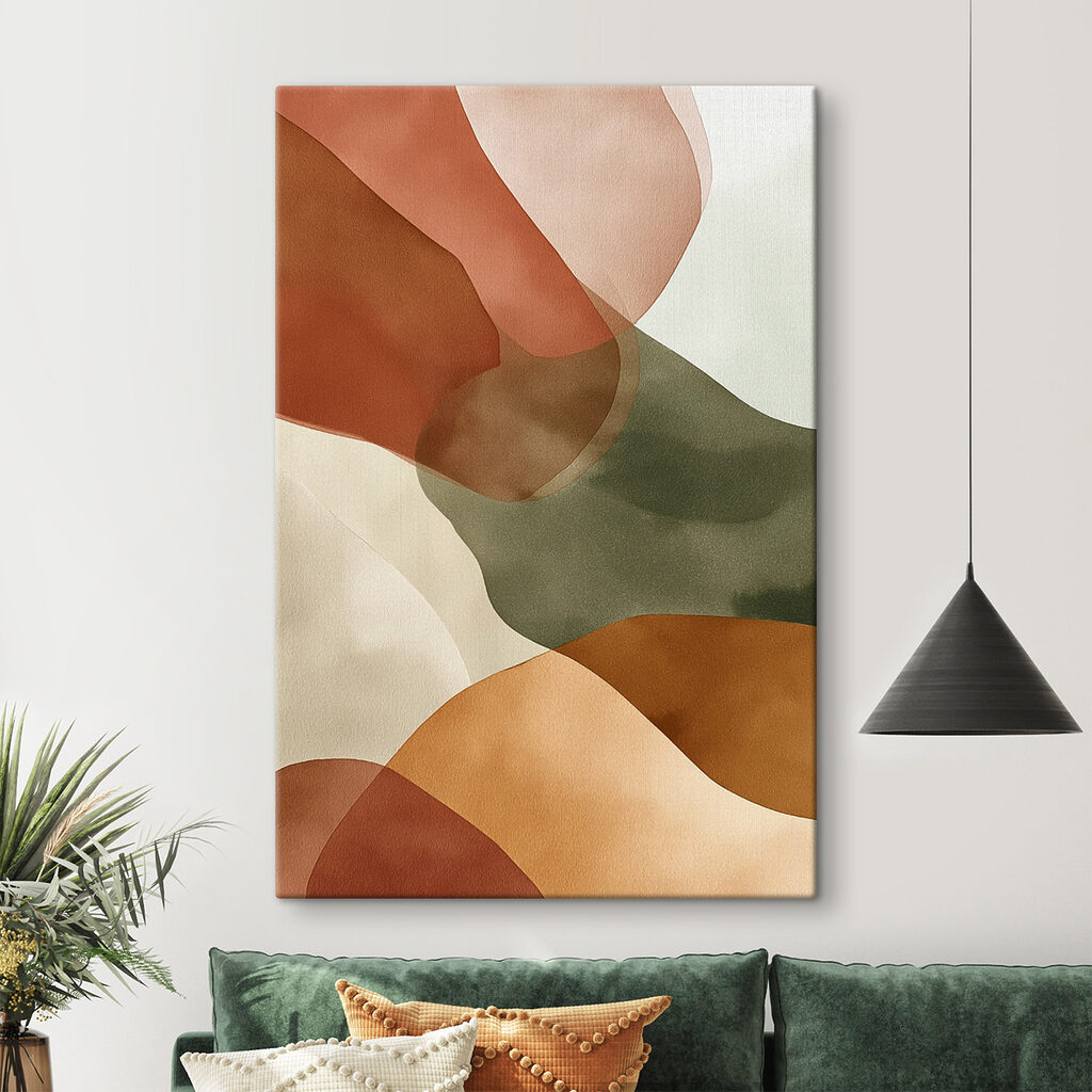 Flowing shapes in warm hues