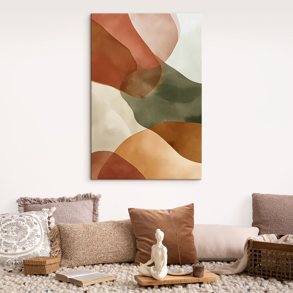 Flowing shapes in warm hues