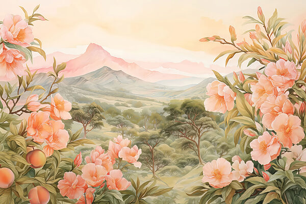 Painting of flowers and trees Painting of flowers and trees
