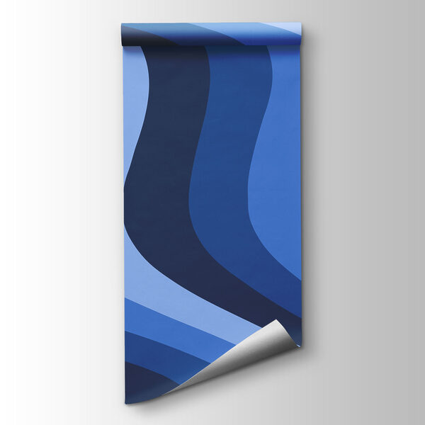Blue and white wavy lines