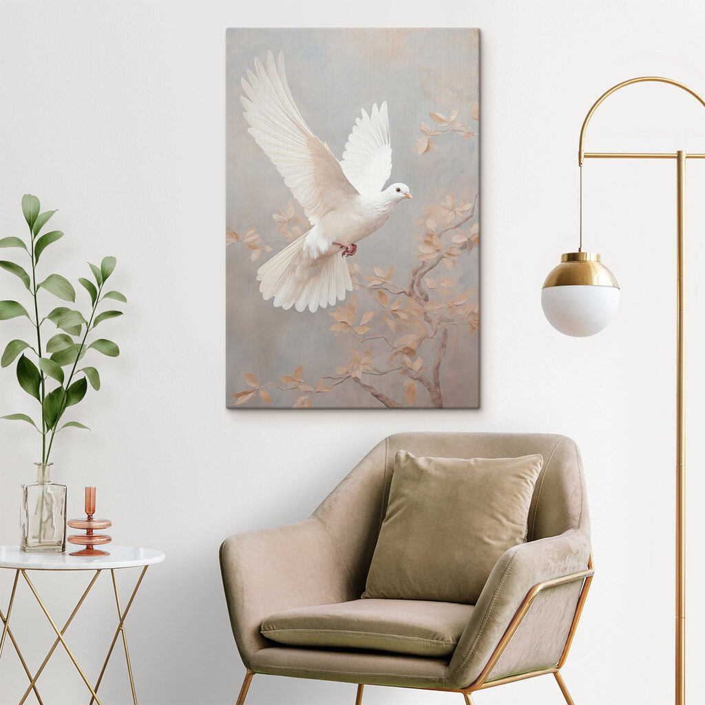 White dove flying in the air