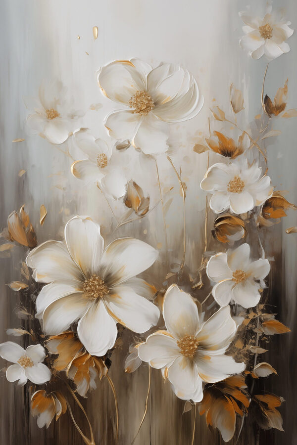 Painting of white flowers Painting of white flowers