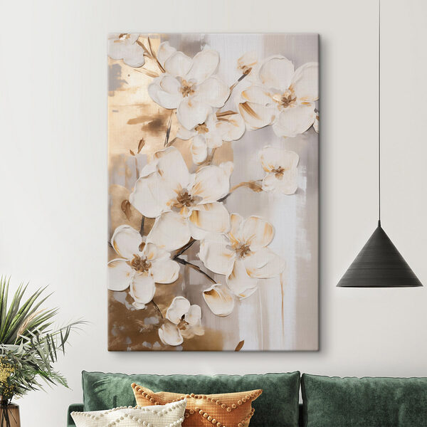 Painting of flowers on a wall Painting of flowers on a wall