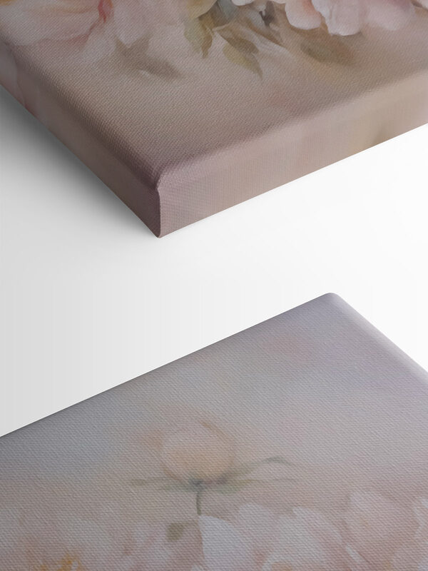 Painting of flowers on a white background