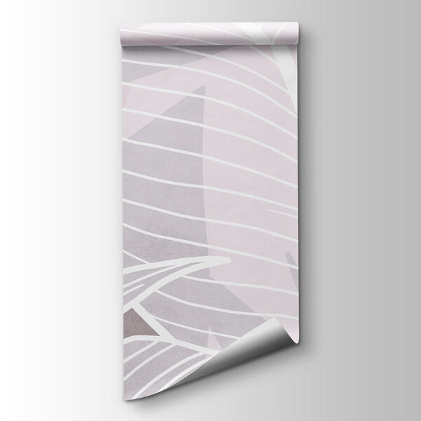 White leaves on a pink background