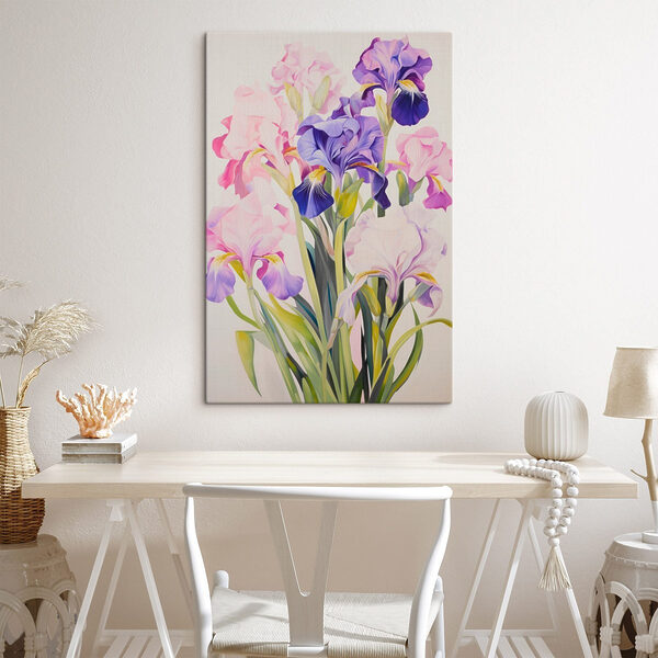 Painting of flowers on a white background