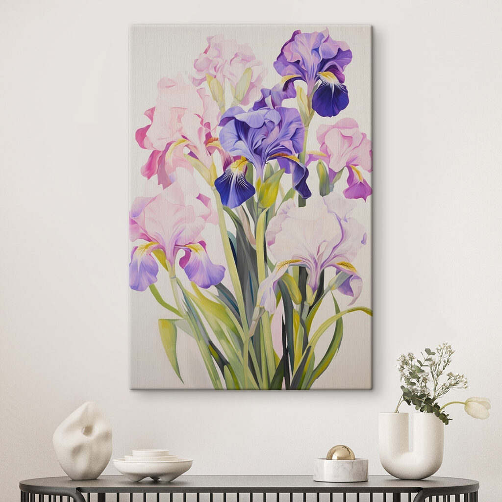 Painting of flowers on a white background