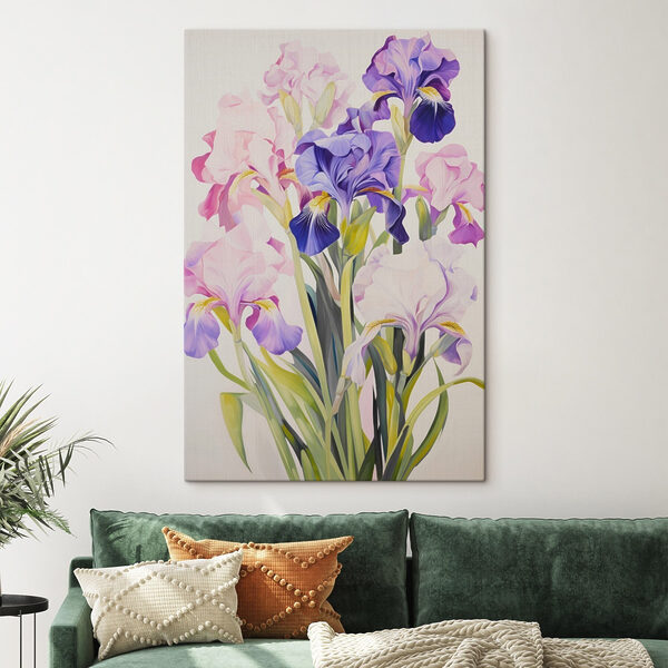 Painting of flowers on a white background