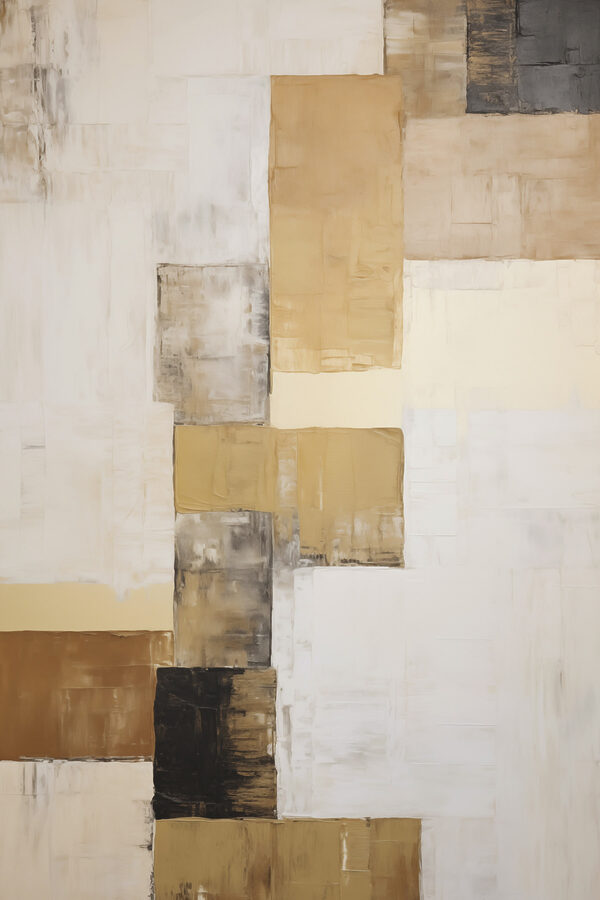 Painting of a white and brown rectangular object