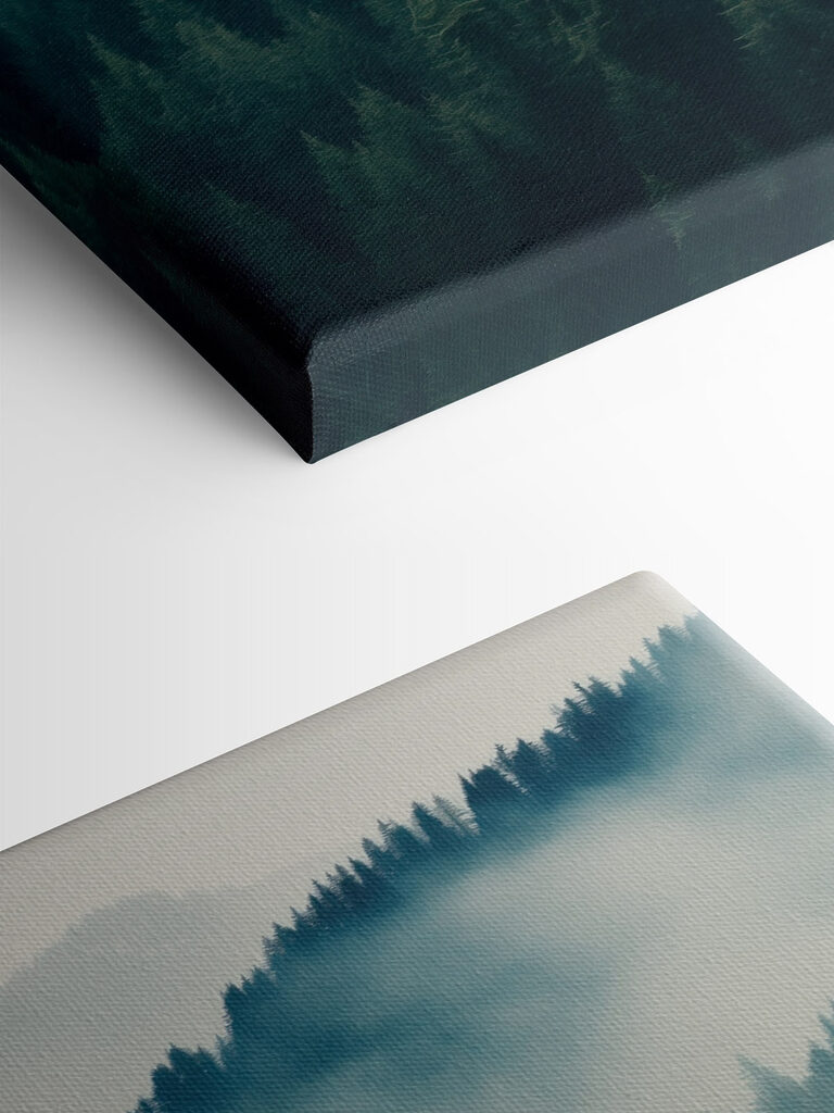 Forest of trees with fog